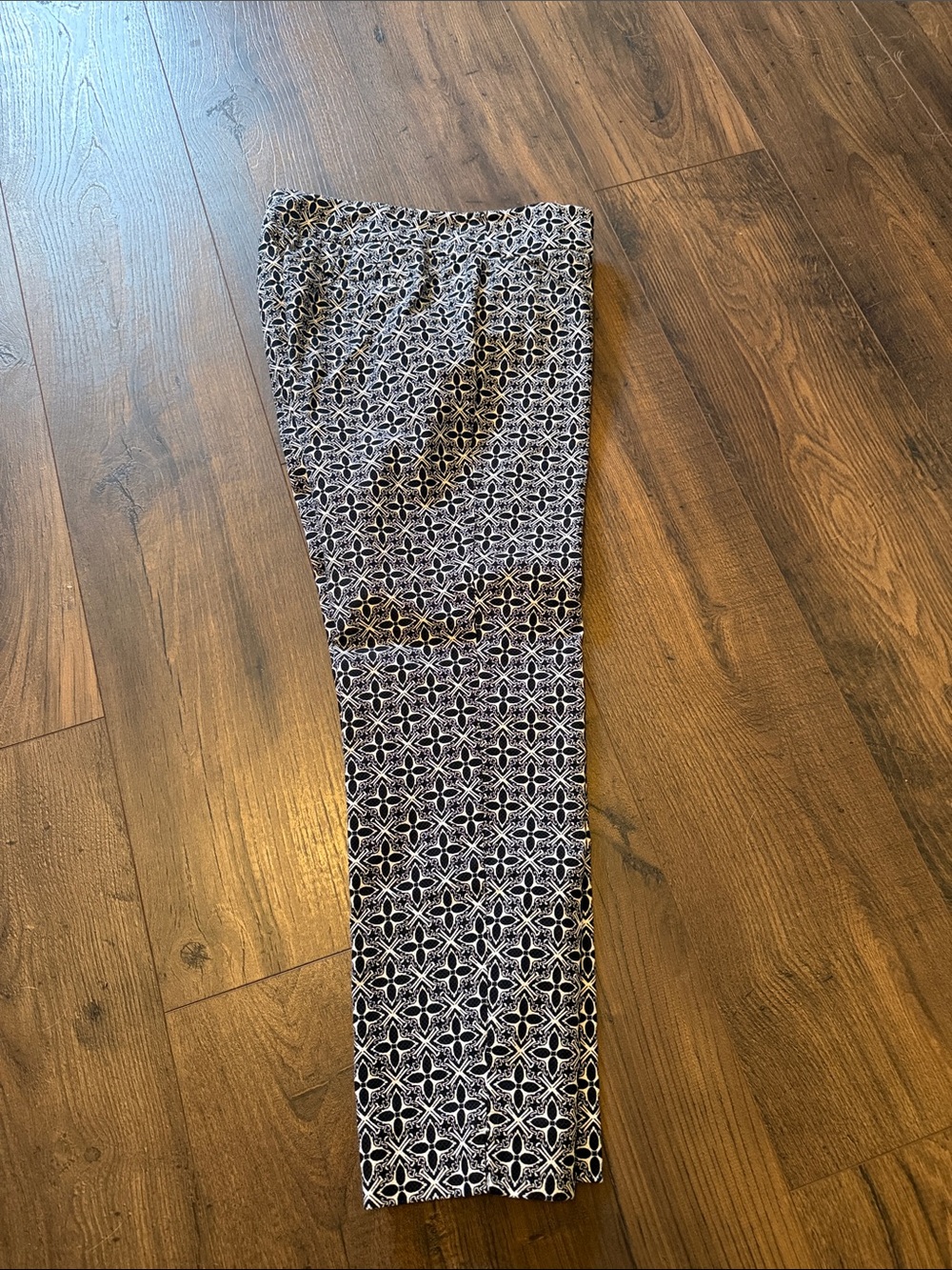 Talbots Black & White Patterned Stretch Pants